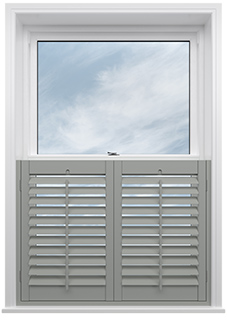 Kensington, Skyline Grey - Cafe Style Plantation Shutter